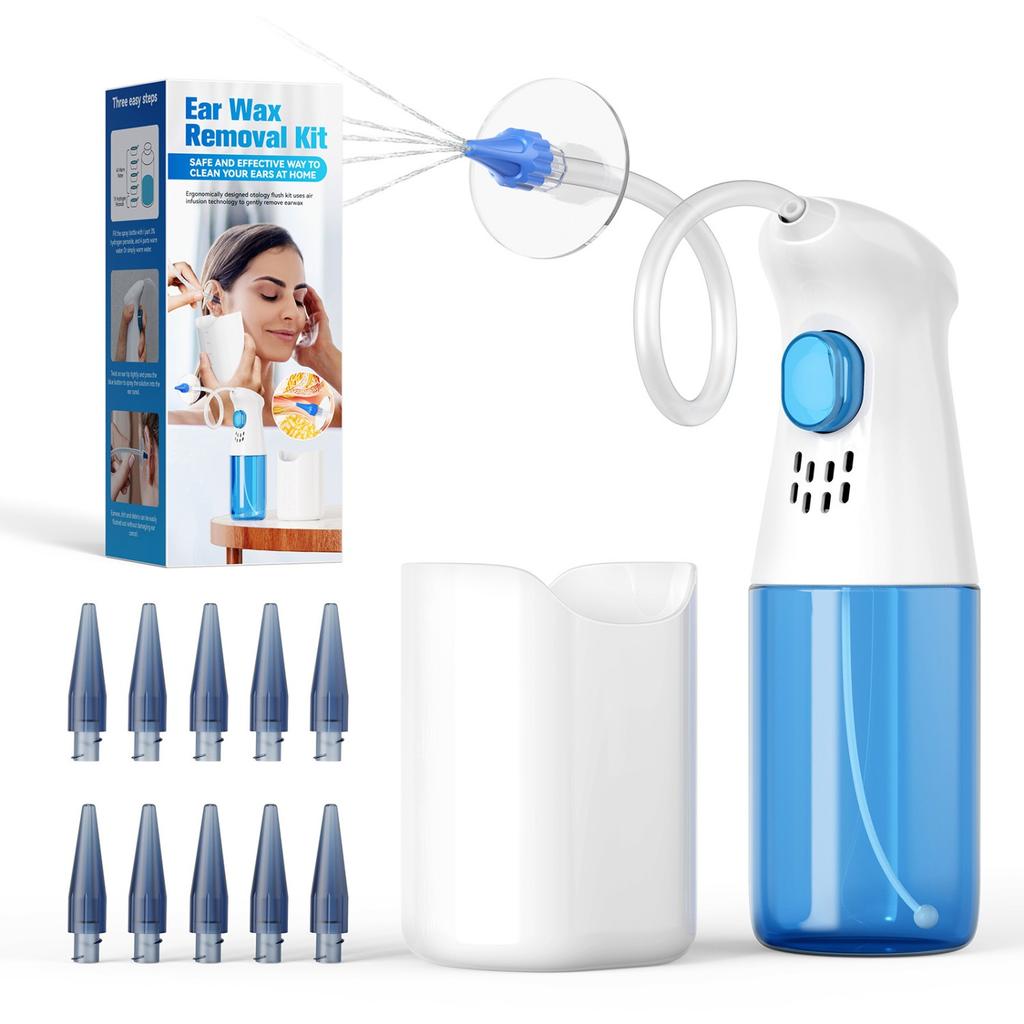 Ear Wax Removal, Ear Cleaner, Ear Wax Removal Kit, Manual Ear Irrigation Flushing System, Safe and Effective to Clean Ear Built Up Wax