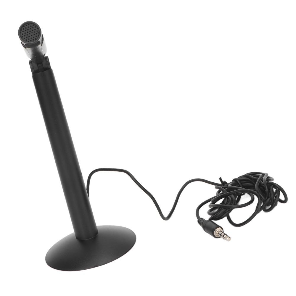 Foldable Desktop Computer Mic Black Portable Condenser Microphone Interview Recording