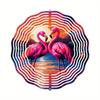 Vibrant Pink Flamingo Wind Spinner-Stainless Steel, Indoor/Outdoor Decorative Kinetic Yard Art, Perfect for Halloween, Christmas