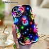Phone case: 2D flat design suitable for iPhone 18 17 16 15 14 13 Pro protective case, glowing snowman, perfect Christmas and Halloween holiday gift