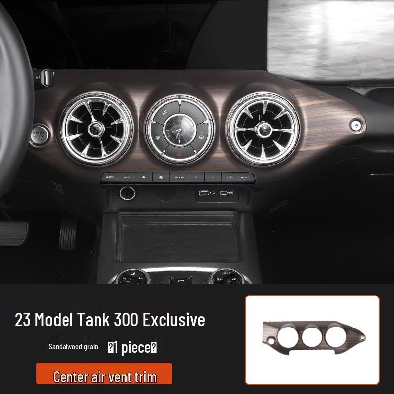 Tank 300 Interior Wood Grain Decorative Stickers for Console, Gear Shift, Air Outlet, and Steering Wheel