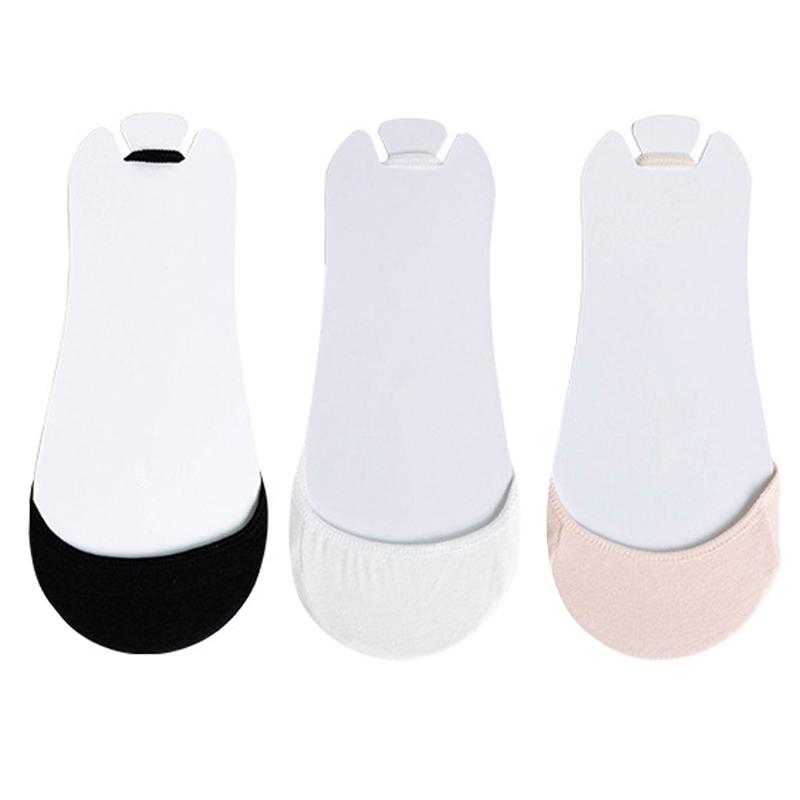 3Pairs/lot Sling Women's Cotton Boat Socks Summer Non-slip Invisible Shallow Half-soled Socks That Do Not Fall Off The Socks