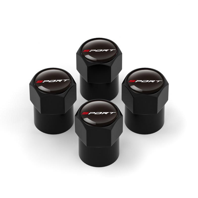 

4Pcs Sporty Aluminum Car Wheel Tire Valve Caps Tyre Rim Stem Covers Airdust Waterproof For Automobiles Motorcycles Trucks Bikes