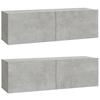 TV Wall Cabinets 2 pcs Concrete Grey 100 x 30 x 30 cm Particleboard