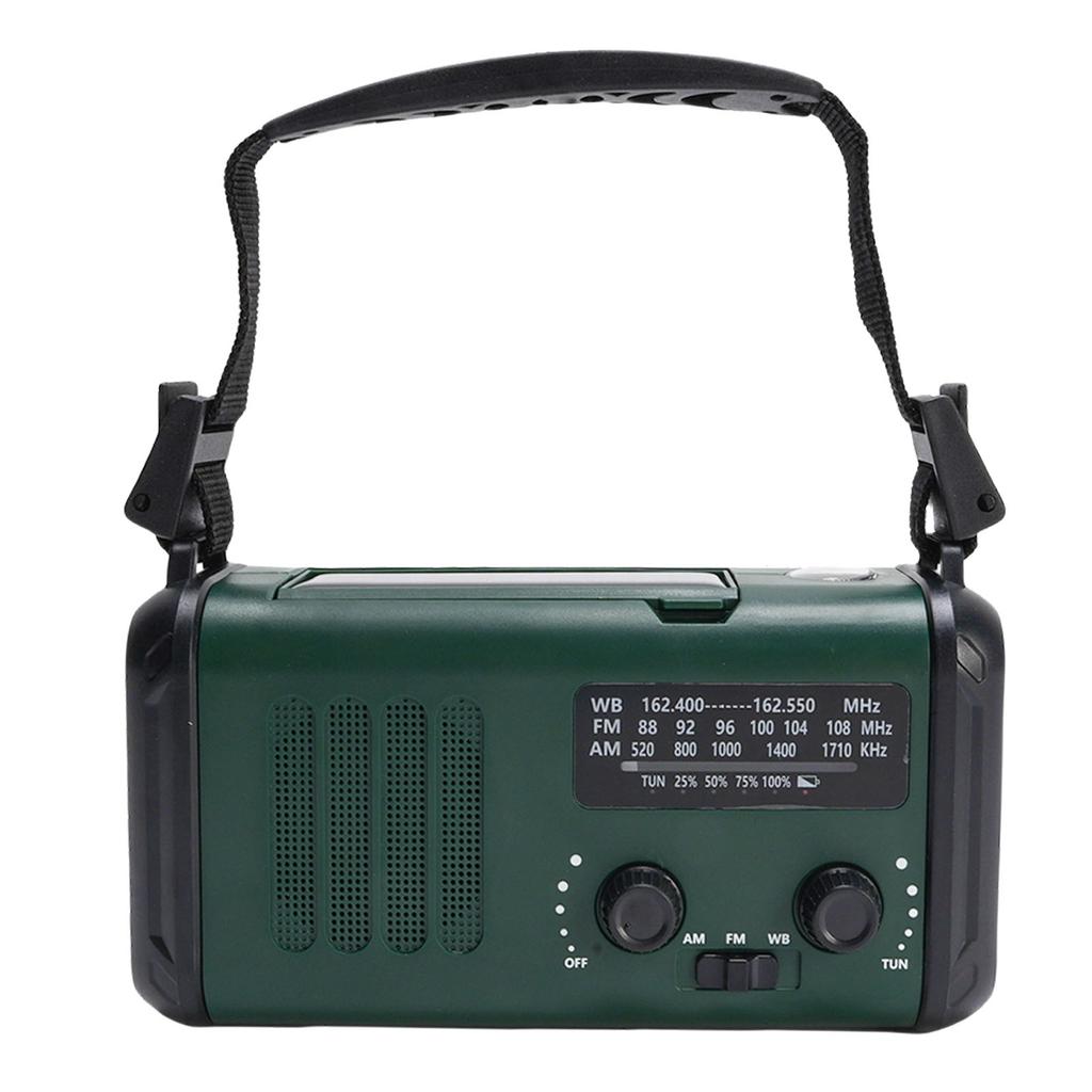 Solar Hand Crank Radio 10000mAh Battery AM FM NOAA Weather Radio with Reading Light Flashlight for Emergency Outdoor