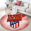 Custom Name,Atletico Grit round rug,Rugfor Living Room Bedroom Playroom ,Non-slip Floor Mat,Holiday and Birthday Gifts.chl