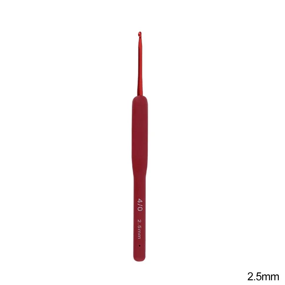 Simple Rubber Crochet Hooks Set Needle Handle Frosted Aluminum Handmade DIY Hook Head Crochet Sweater Weaving