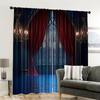 2pcs, 2D flat Drapes Gothic castle print Light Filter Holiday Decorations Use for Various room decor aesthetic