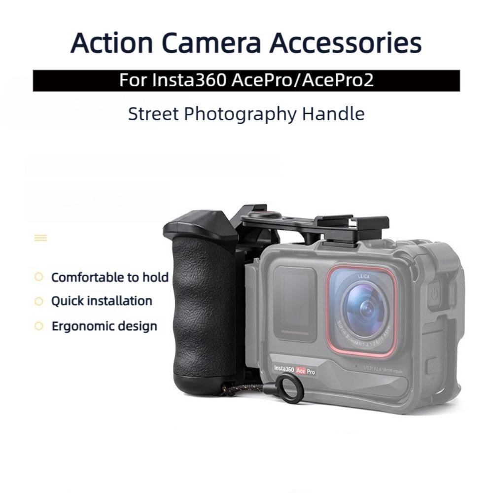 For Insta360 AcePro2 PC Frame Protective Case Street Photography Grip Extended Adapter Anti-Fall Quick-Release Grip Storage Bag