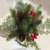Anéis de vela românticos, castiçal de flores artificiais, guirlanda de velas, decoração de Natal