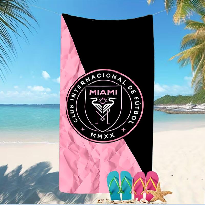 Beach Towel with Inter Miami CF Pattern - soft,absorbent,machine washable Lightweight&Modern,swimming,Travel Essentials