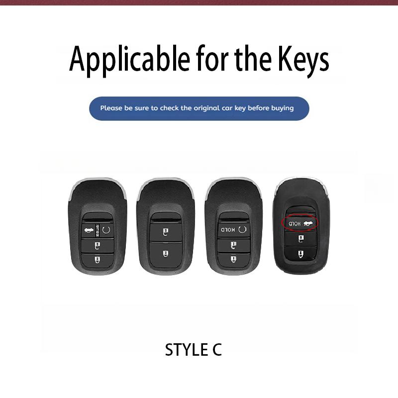 Genuine Leather Car Key Case Cover Fob For Honda Accord Civic 11Th    Hr-V Cr-V Pilot Sport Si Ex Keychain Protector