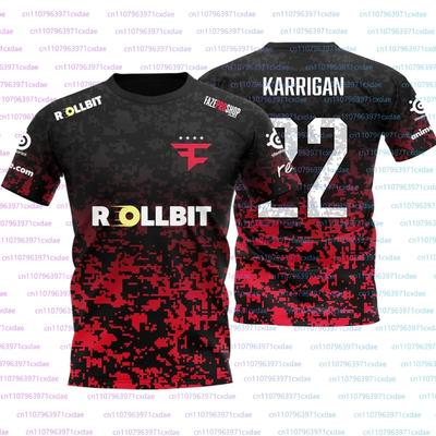 Fans Uniform Clothing Faze Esport Team Jersey Fashion Frozen Karrigan CSGO Game Tops Men Custom ID Short Sleeve T-shirts
