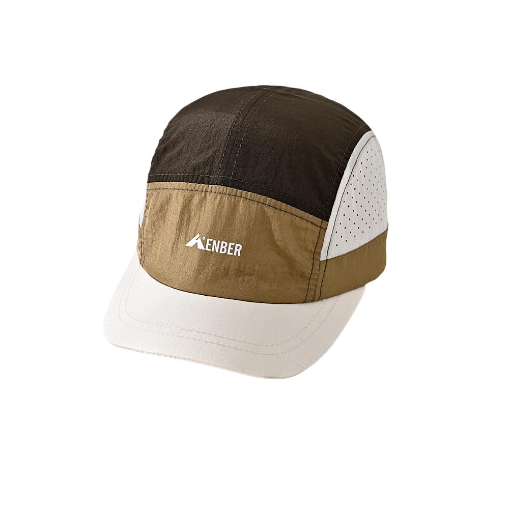 Breathable Perforated 5 Panel Camp Cap Men Quick Dry Nylon Running Hat Color Block Outdoor Hiking Gorpcore Sports Baseball Cap Adjustable