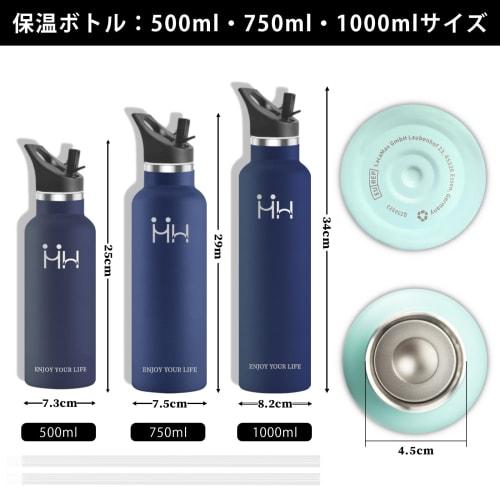 YANGYAO 750ML Stainless Steel Water Bottle, Insulated, Vacuum Insulated, Seamless, Double-Walled, Wide Mouth, Straw Included, Carbonated Drinks Compat