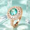 European and American Luxury Sunflower Gemstone Ring Exquisite, Heavy-duty, Double-layered Ring with a Full Diamond Floral Design and a Central