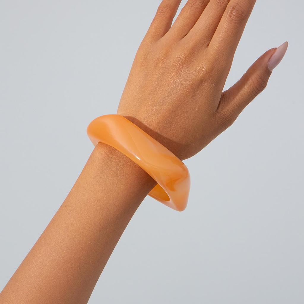 Vintage Schildpatt Polygonaler Durchscheinender Armreif - Europäisches & Amerikanisches Cross-Border-Design