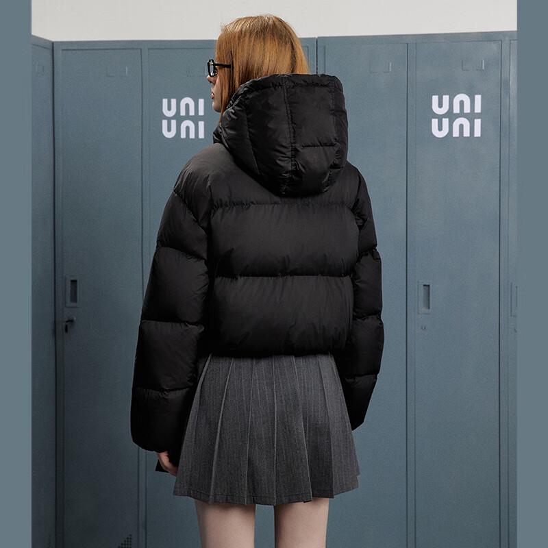 UNIFREE Short Hooded White Duck Down Jacket