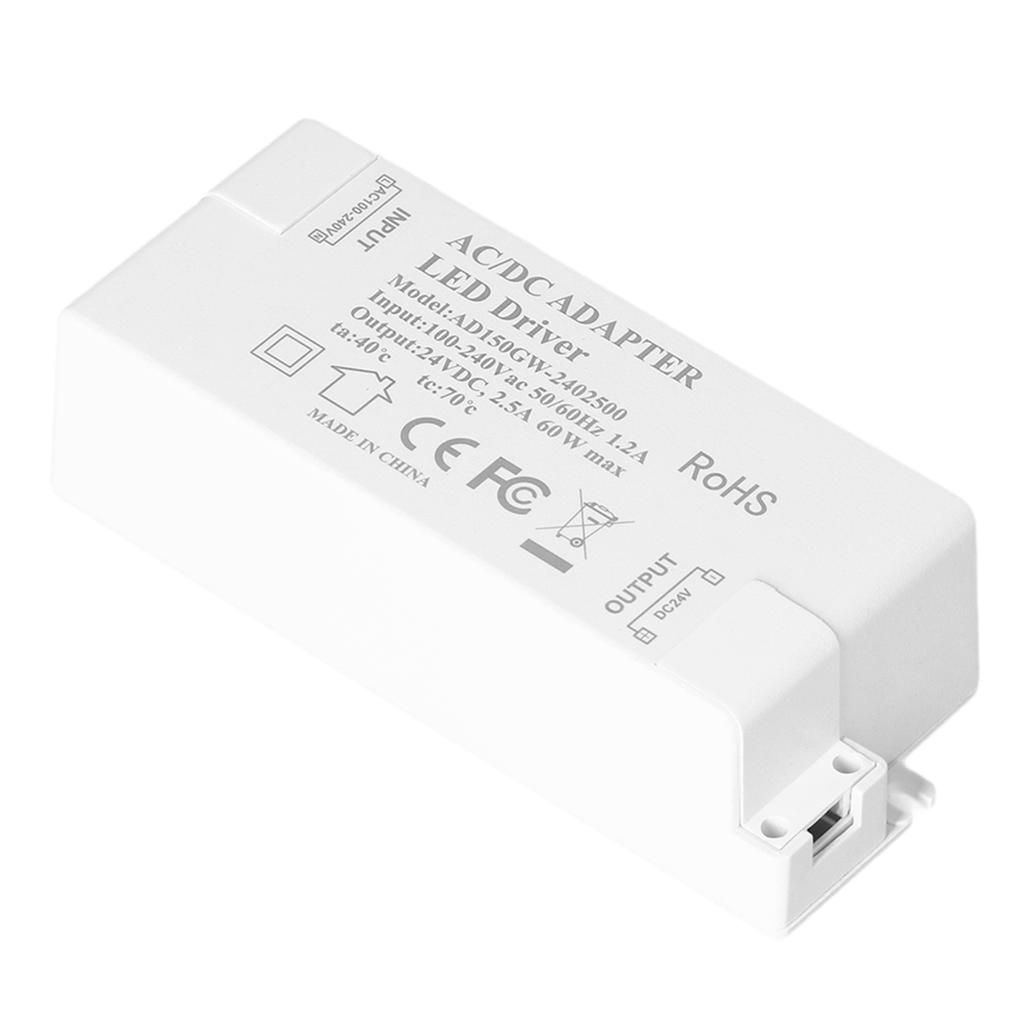 LED Driver DC24V 2.5A 60W LED Light Transformer DIY Lamp Driving Power Supply AC100‑240V