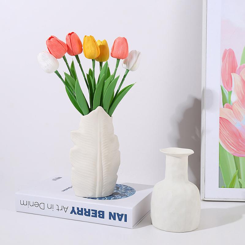 Modern Simple Imitation Ceramic Art Vase Dried Flowers Flower Arrangement Ornaments Living Room Tv Cabinet Bedroom Desktop Decor