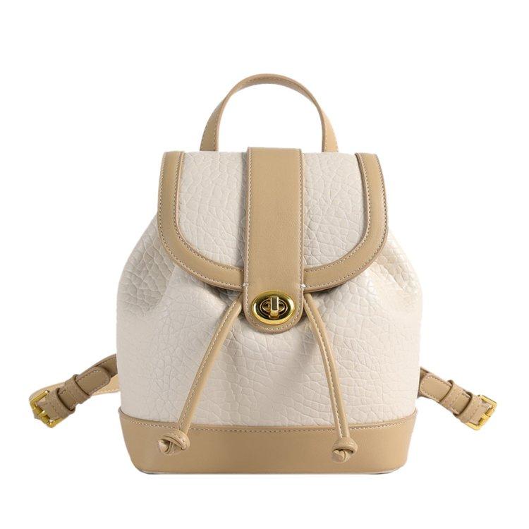 

2023 Новый контрастный кожаный женский рюкзак из натуральной коровьей кожи с контрастным дизайном, большой вместительный универсальный повседневный рюкзак