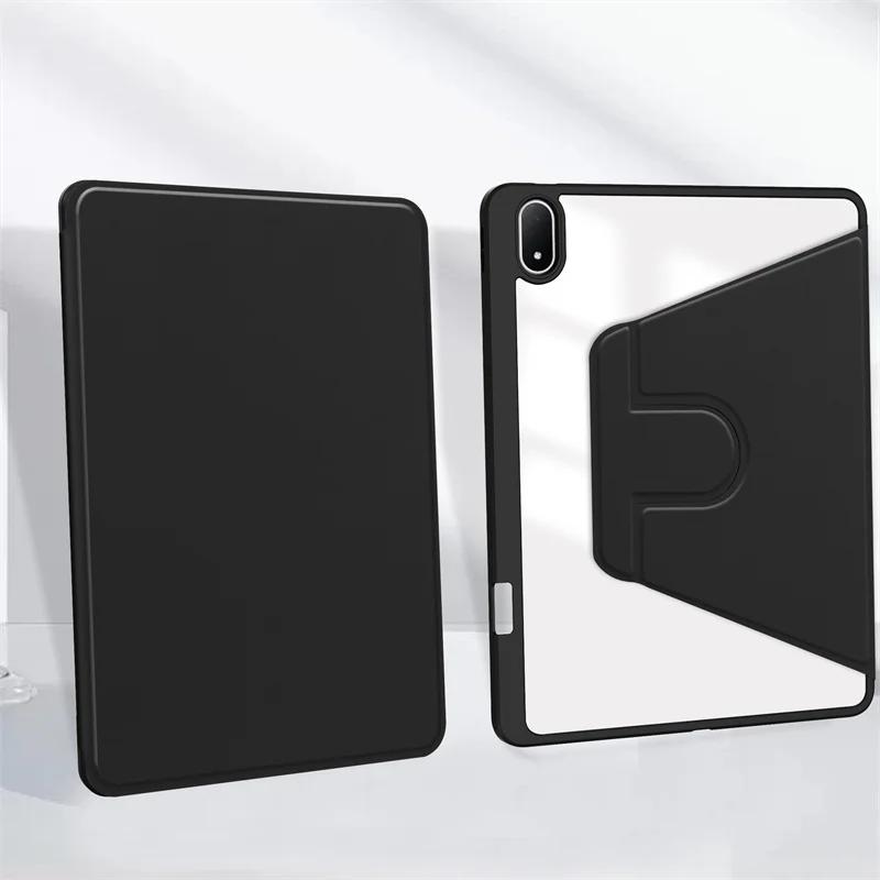 For Oneplus Pad 3 One Plus Pad 3 13.2 inch Case with Pencil Holder 360 Rotating PU Leather Acrylic Clear Hard Stand Cover