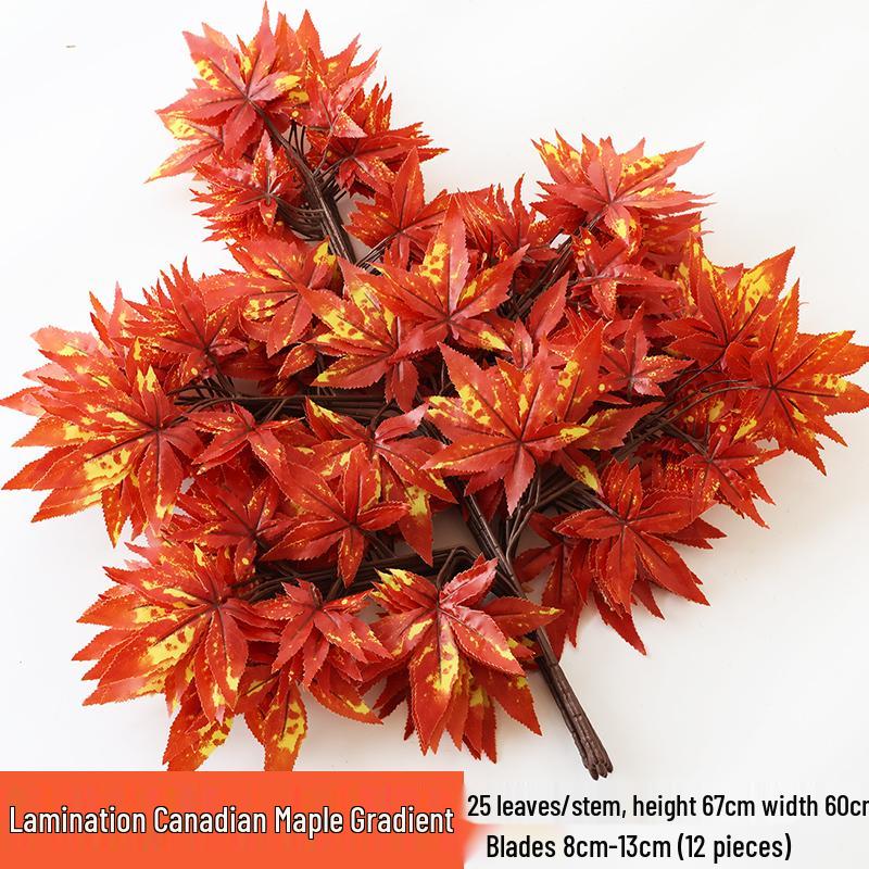 Artificial Red Maple Leaves for Indoor/Outdoor Decor and Landscaping