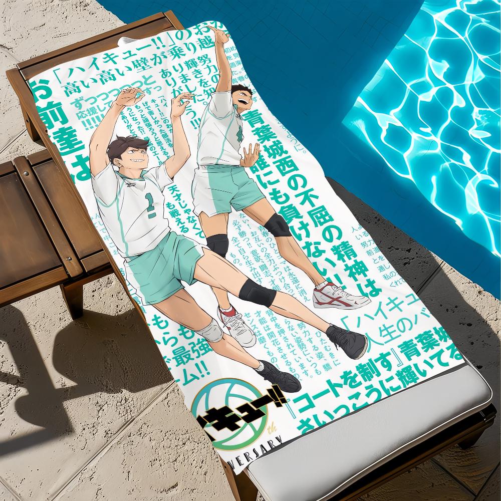 H-haikyu-u Cartoon Anime Cute Towel Beach Quick Dry Soft Pool Towels Gift for Travel Gym Shower Camping Sports