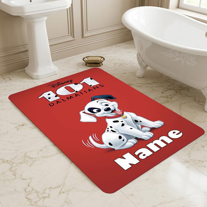 Personalized Name Dalmatian Pile Living Room Non-Slip Area Rug Soft Carpet for Bedroom Kids Playroom Sofa Office Home Decor Doormat