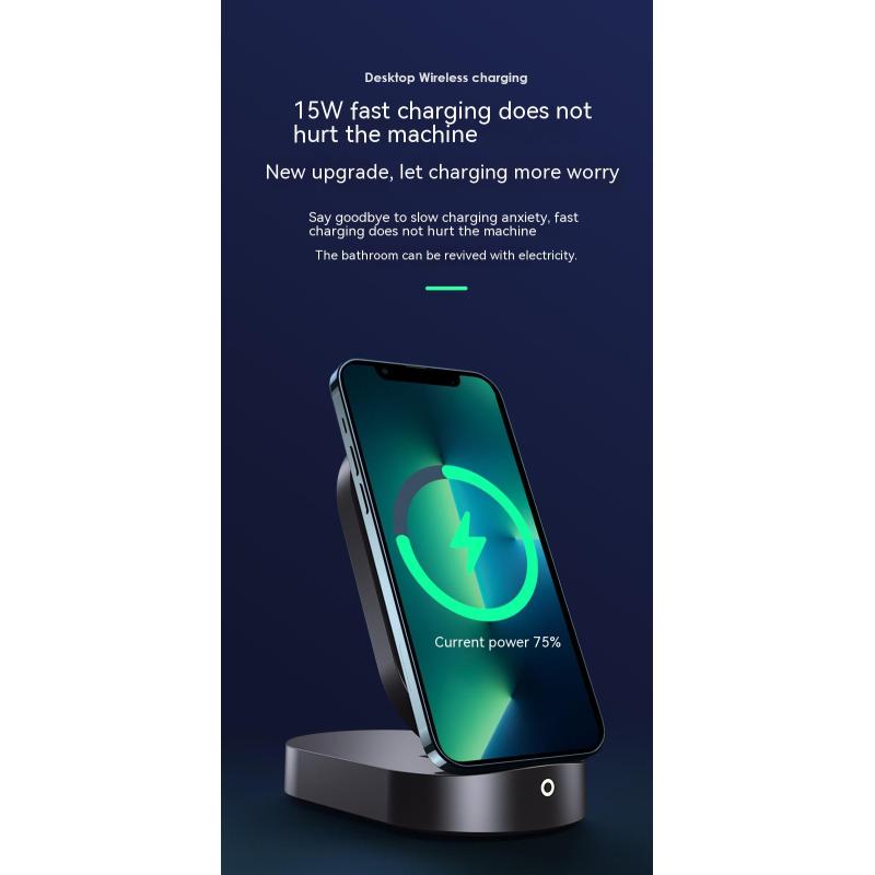 WS New Three-in-one Wireless Charger Charging Treasure Mobile Power Folding Wireless Charging 15W Gift Logo