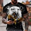 2026 Sommer Mode 3D Gedrucktes Kurzarm T-Shirt Lässig Tier Adler Hip Hop Rock Persönlichkeit Kreatives O-Ausschnitt T-Shirt Herren