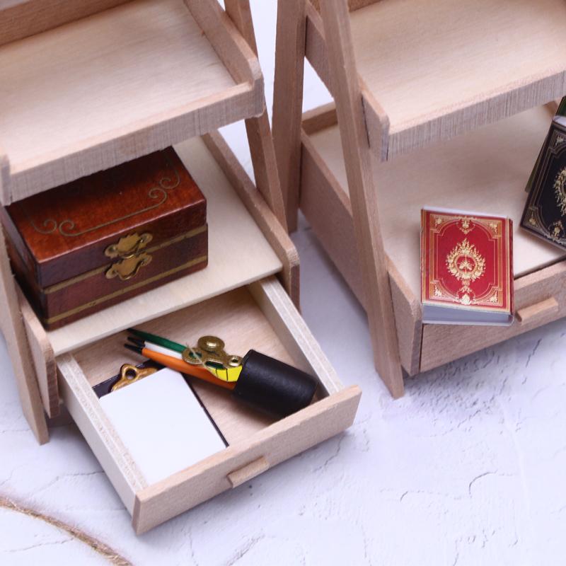 1Pcs Dollhouse Miniature Plant Wooden Shelf Flower Stand Simulation Furniture Fairy Garden Tool Storage Rack Decoration Accessor