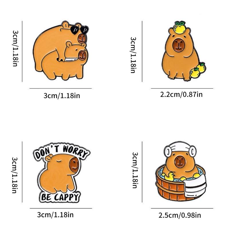 Unique Capybara Designs Brooch Decoration Trendy Capybara Enamel Brooch With Vibrant Colors Dainty Lapel Pin For Women