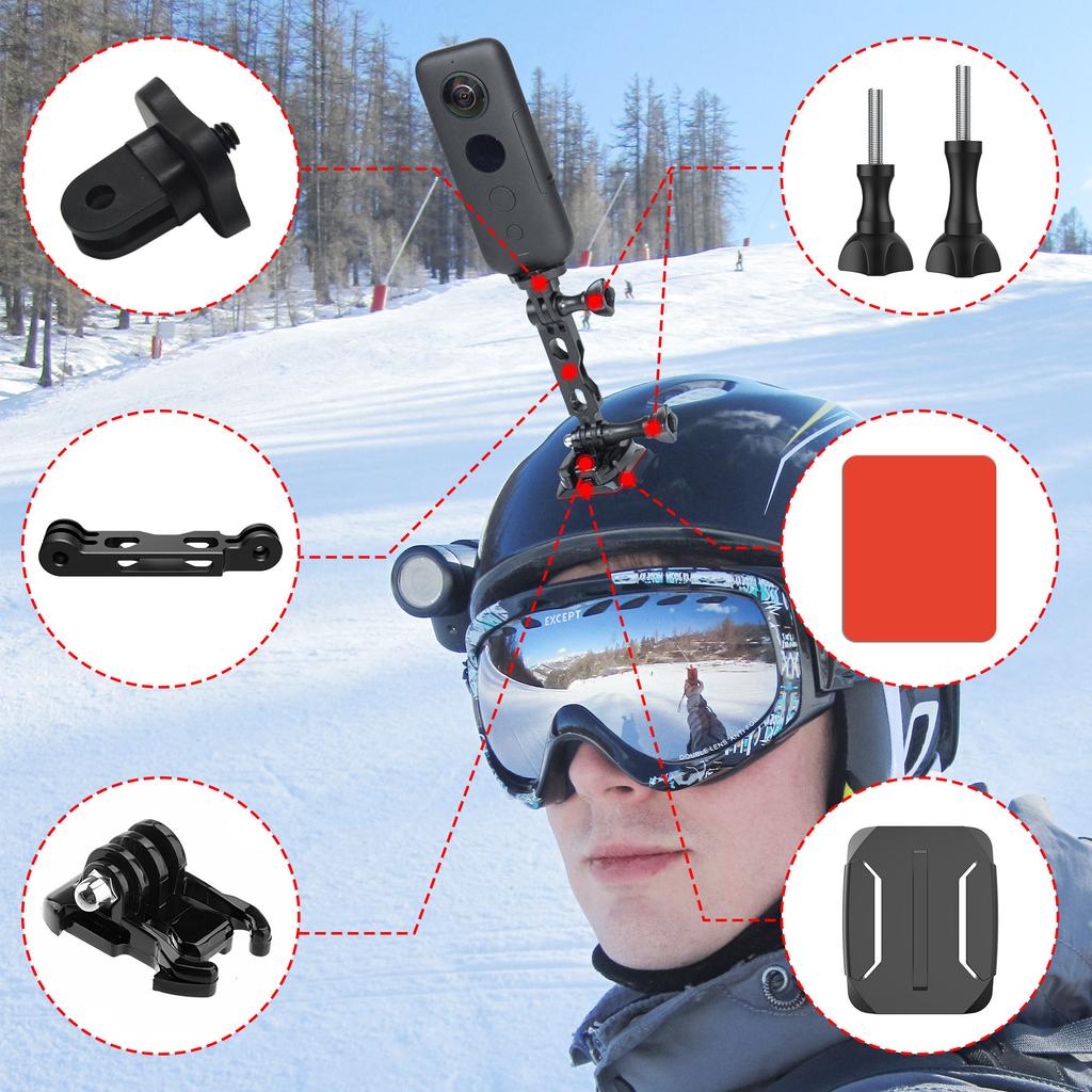 Action Camera Mount Kit Chest Harness Vest and Bike Motorcycle Holders for Running Cycling for GoPro Hero13/12/Insta360 X5/X4/X3