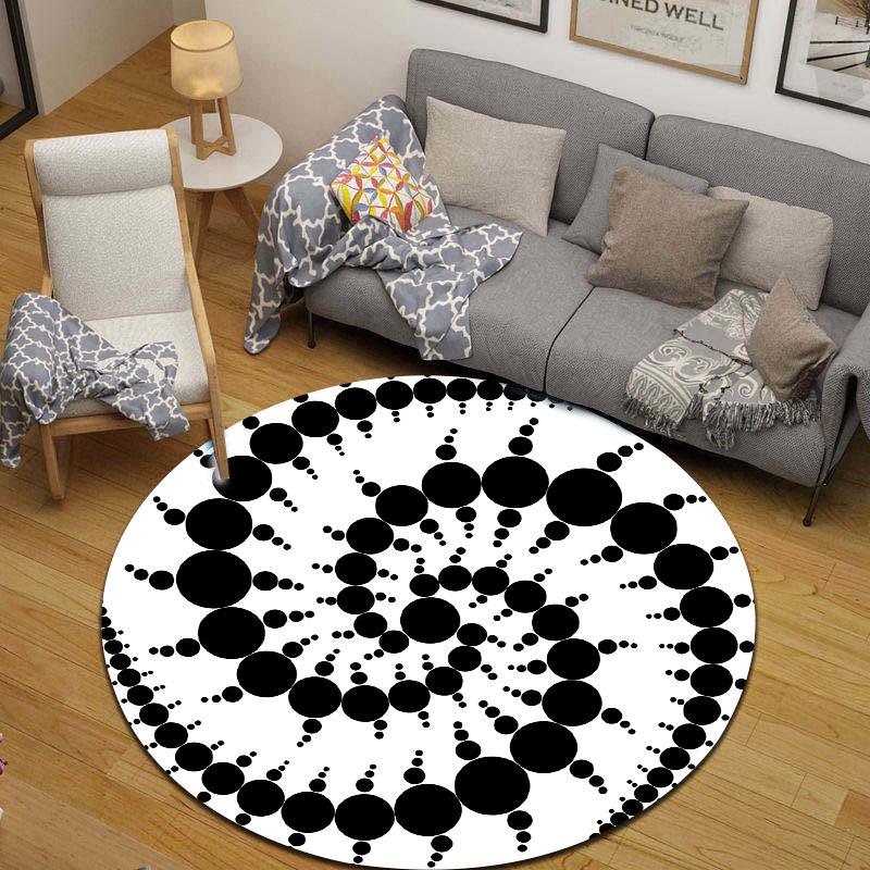 Vintage Round Moon Multicolor Rug Mat, Non-Slip Floor Mat for Office