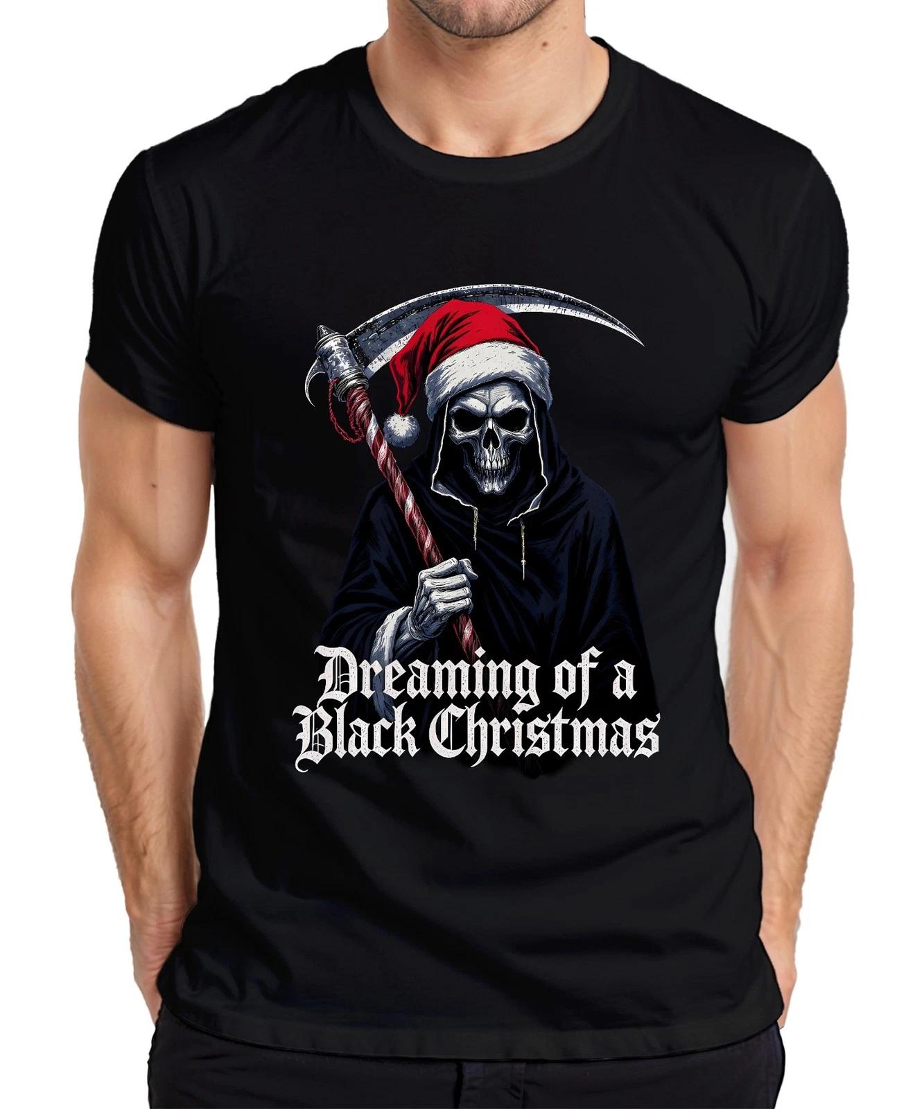Dreaming of a Black Christmas Sensenmann Totenkopf Gothic Santa Herren T-Shirt S