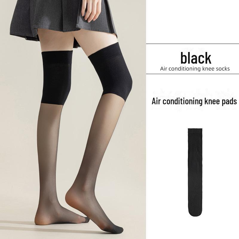 

Женские летние чулки выше колена: Тонкие, непромокаемые, невидимые, телесного цвета, длинные носки для холодных ног non-dispensing type чёрный