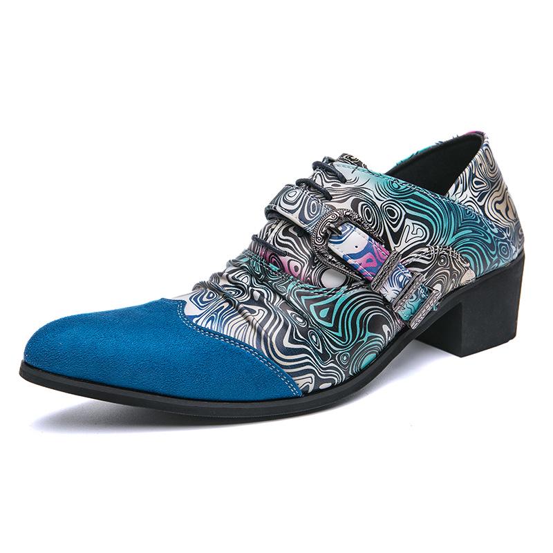 European & American 2025 Men's Fashionable Mid-Heeled Pointed Toe Loafers - Spring & Autumn Collection