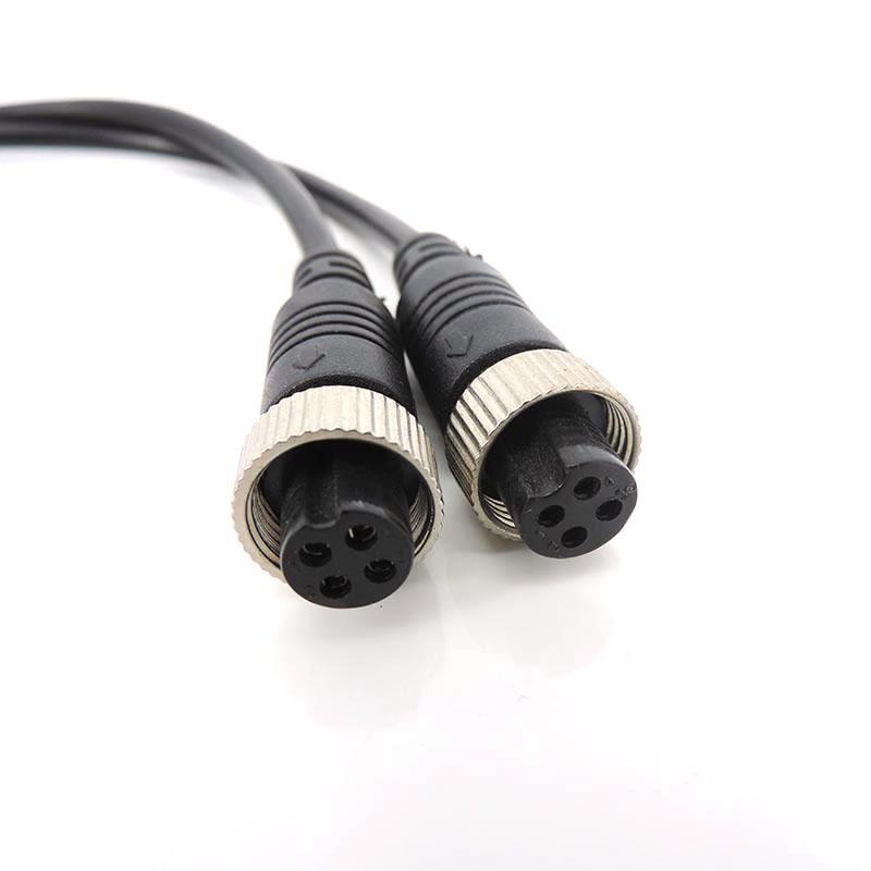 M12 4Pin Aviation Head To Male Female To 2 Way Male Female Aviation Head Wire Extension Y Splitter Cable Adapter Connector