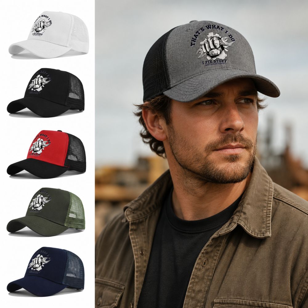 Two Tone Mesh Trucker Hat Breathable Outdoor Sun Hat Vintage Summer Baseball Cap For Men