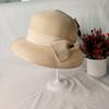 Straw hat women's summer bow straw beach hat outdoor travel sun hat new sun hat