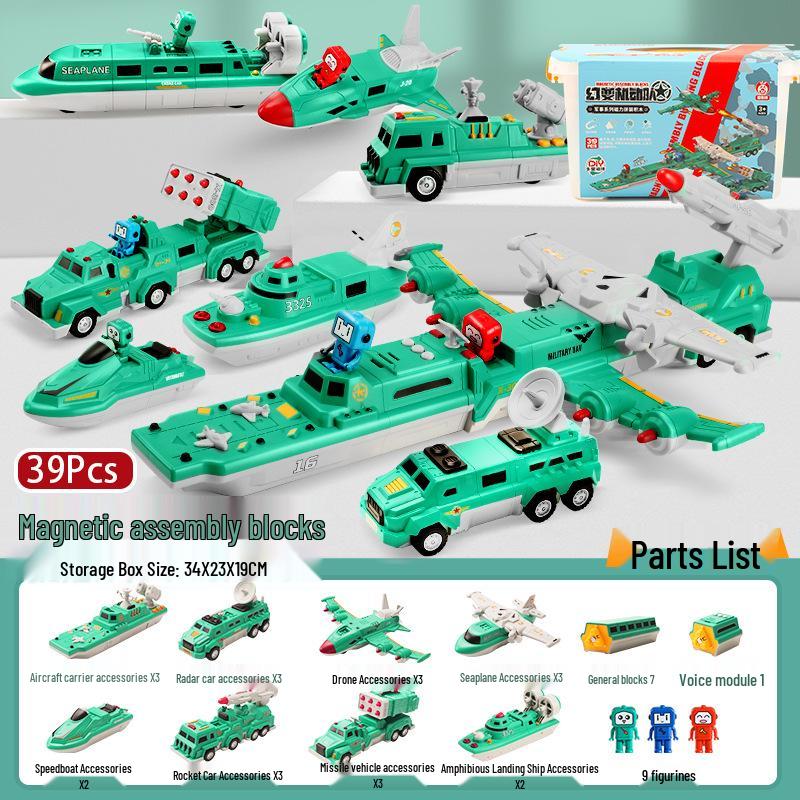 Children's Magnetic Transforming Robot Building Blocks Toy Set