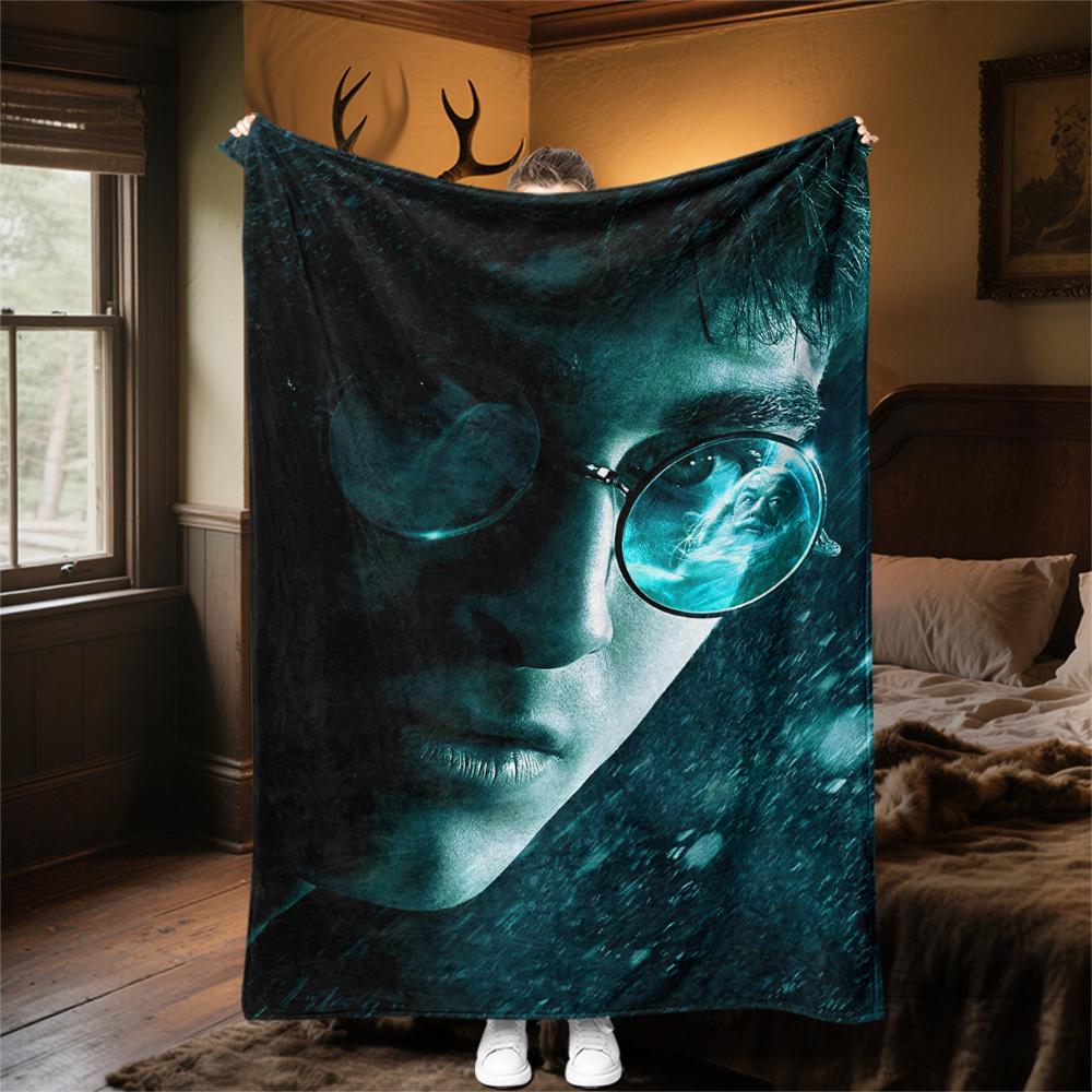 1pc Harry Potter,Glasses,Reflection Outdoor Flannel Throw Blanket All Season Soft Warmth,Home Decor 1031152