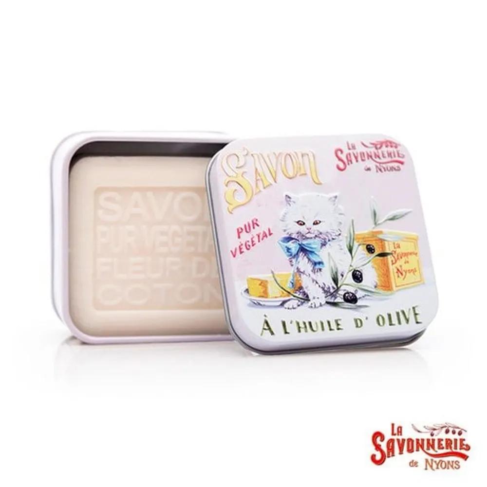 La Savonnerie de Nyon Tin Case Soap 100g Cotton Flower Scent