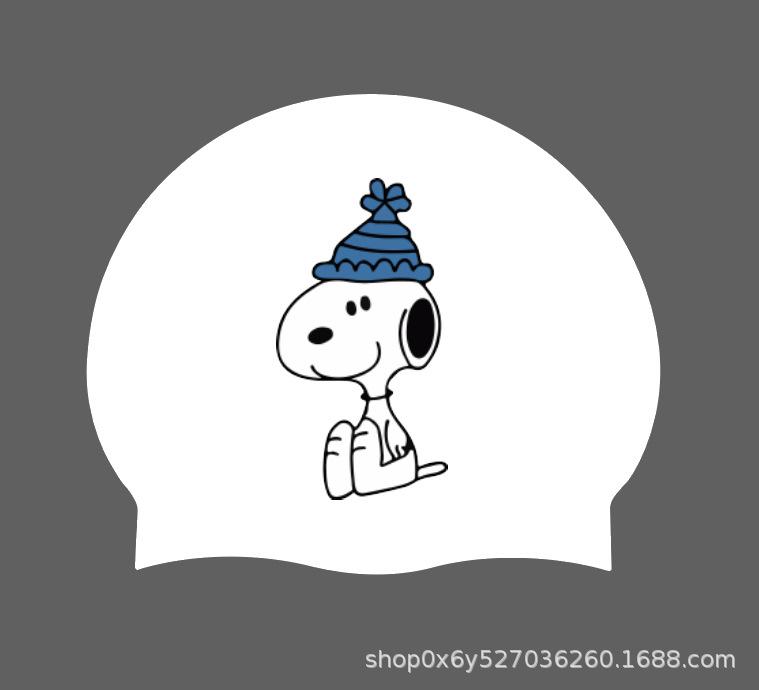 Women's Long Hair Silicone Swim Cap with Racing Pattern for Large Sizes