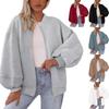 Women's 2026 Autumn Zipper Bomber Jacket - Casual Long-Sleeve Sweatshirt for Winter