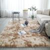 Soft Fluffy Plush Tie-Dye Carpet Gradient Long Fine Hairs Fabric Bedside Mat Rug For Girl's Bedroom Non-Slip Mat Home Decor