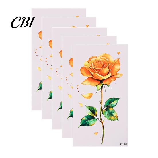 Temporary Body Art Decals 5 Sheets Butterfly Tattoo Stickers, Waterproof Flower Tattoos, Colorful Removable Stickers Face Tattoos for Parties