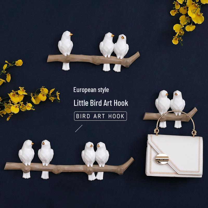Handcrafted European-Style Small Bird Wall Hook for Keys & Coats