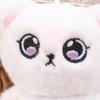 1Pcs White Siamese Kitten Stuffed Doll Backpack Decor Squeaky Bell Kitten Plush Keychain Pendant Schoolbag Ornament Gift